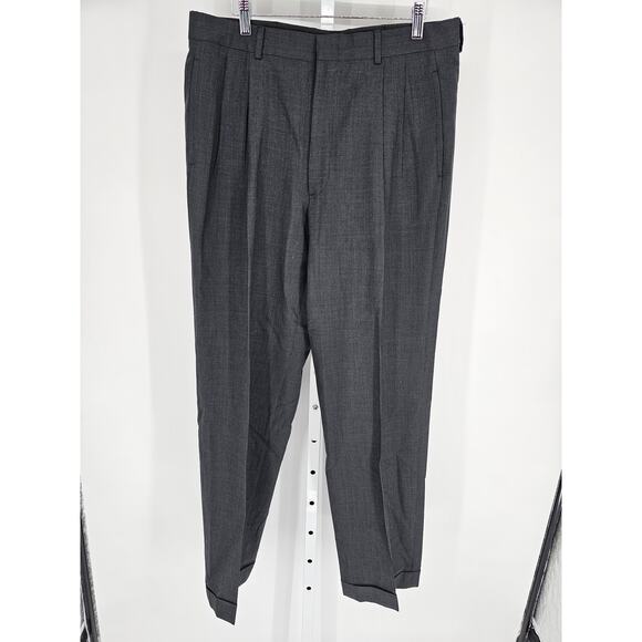 Brooks Brothers Mens Sz 36x34 Brooksease 100% Wool Dress Pants Gray Houndstooth - Picture 1 of 4